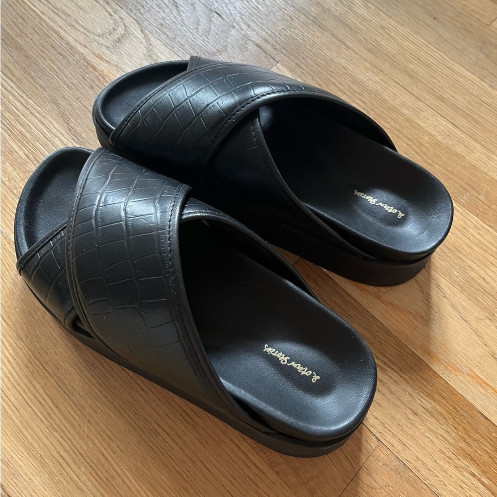 Black NEW & Other Stories Platform Sandals